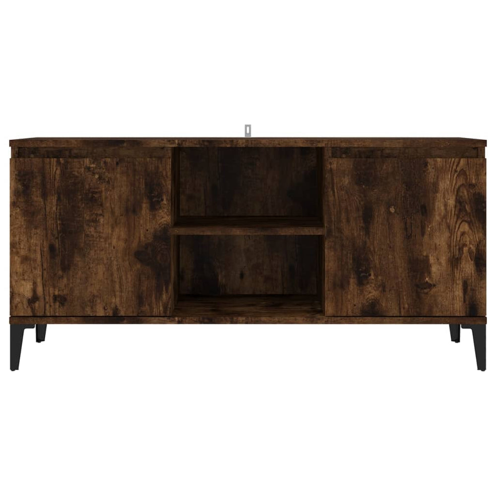 Tv-meubel met metalen poten 103,5x35x50 cm gerookt eikenkleurig MeubelReus
