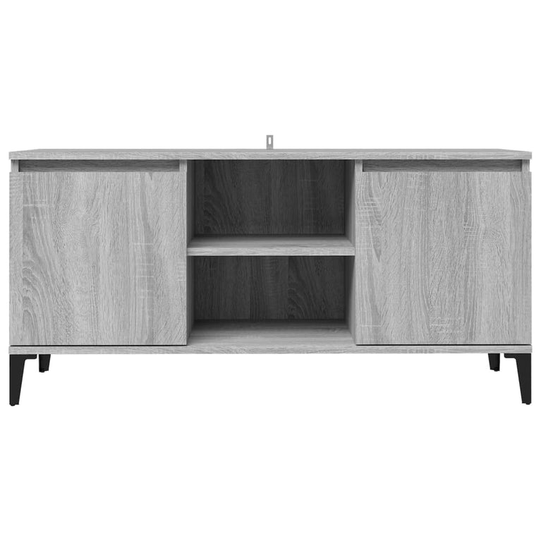 Tv-meubel met metalen poten 103,5x35x50 cm grijs sonoma eiken