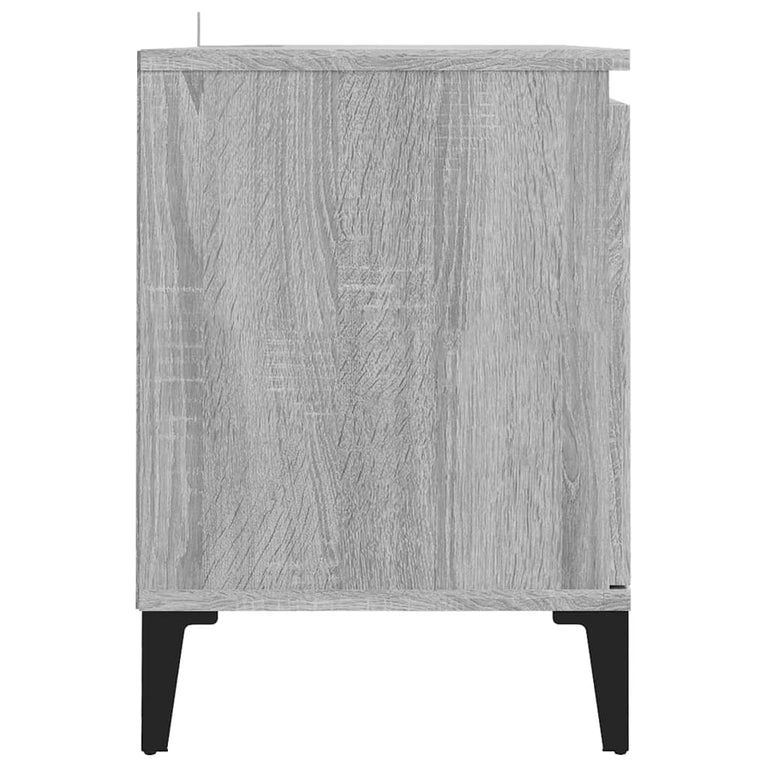 Tv-meubel met metalen poten 103,5x35x50 cm grijs sonoma eiken