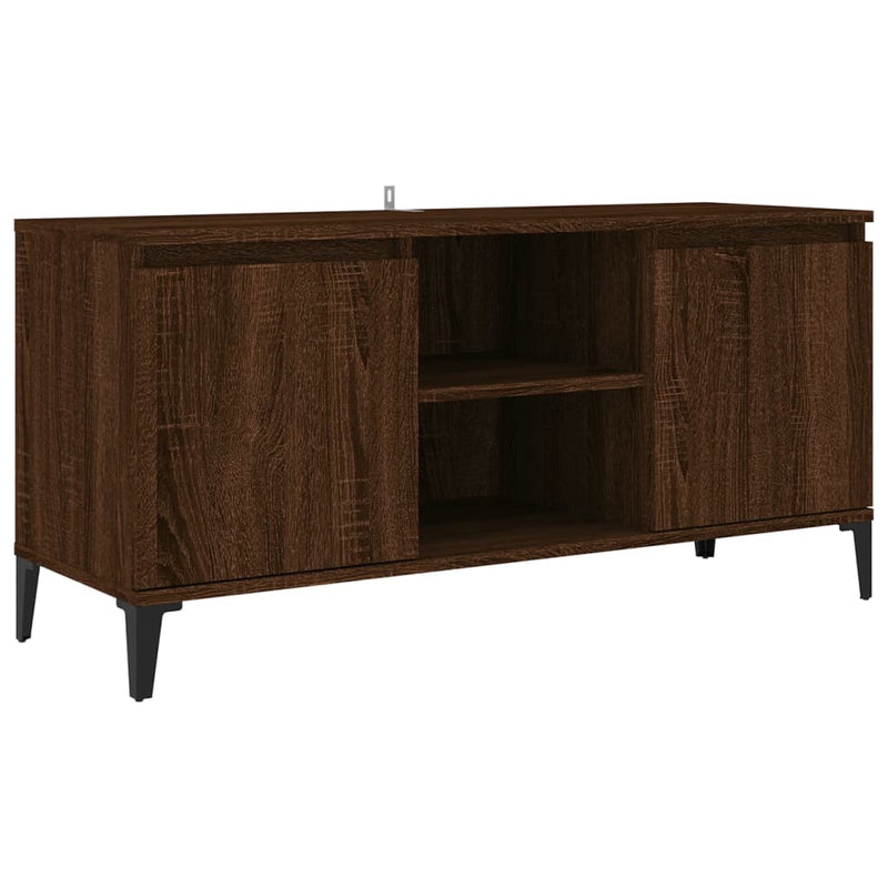 Tv-meubel met metalen poten 103,5x35x50 cm bruineikenkleurig MeubelReus