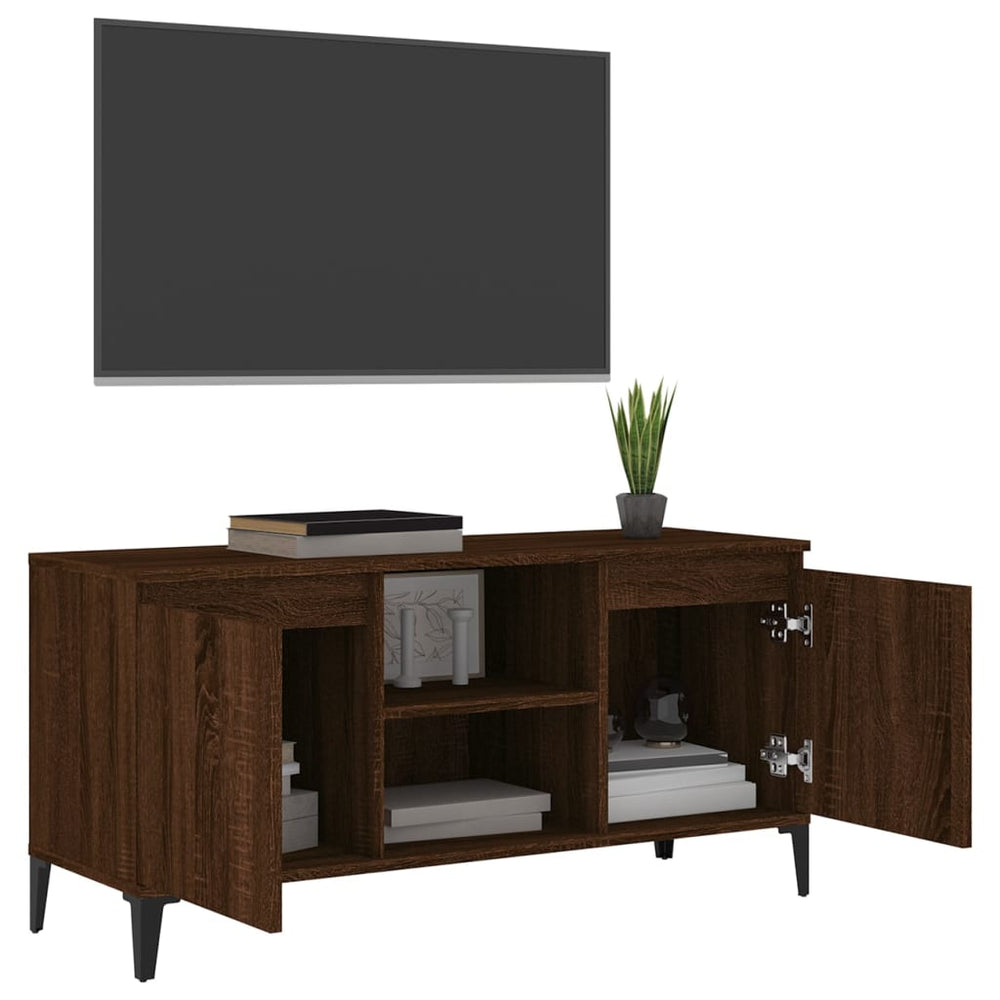 Tv-meubel met metalen poten 103,5x35x50 cm bruineikenkleurig MeubelReus