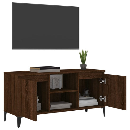 Tv-meubel met metalen poten 103,5x35x50 cm bruineikenkleurig MeubelReus