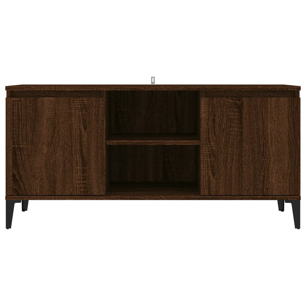 Tv-meubel met metalen poten 103,5x35x50 cm bruineikenkleurig MeubelReus