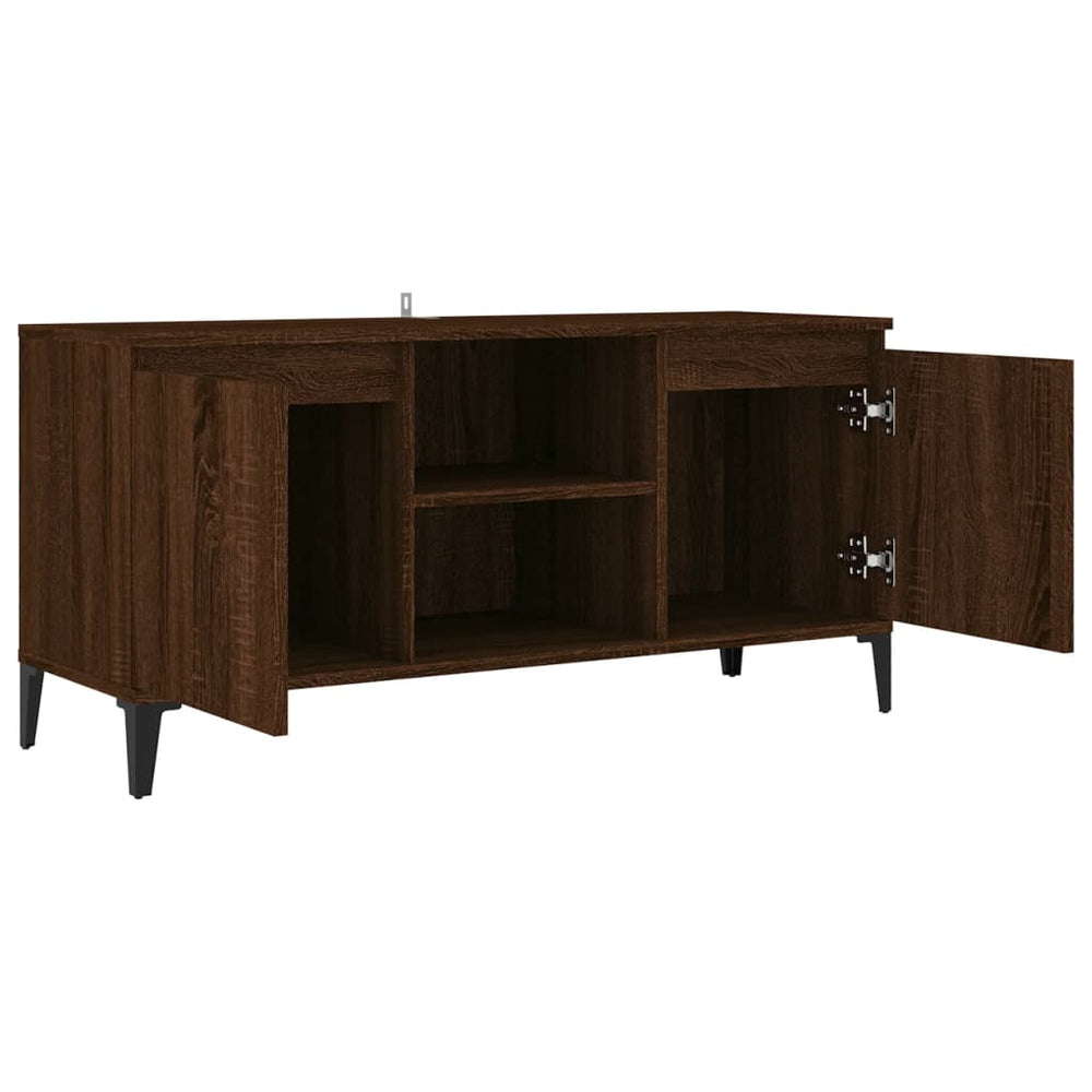 Tv-meubel met metalen poten 103,5x35x50 cm bruineikenkleurig MeubelReus