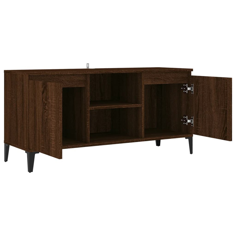 Tv-meubel met metalen poten 103,5x35x50 cm bruineikenkleurig MeubelReus