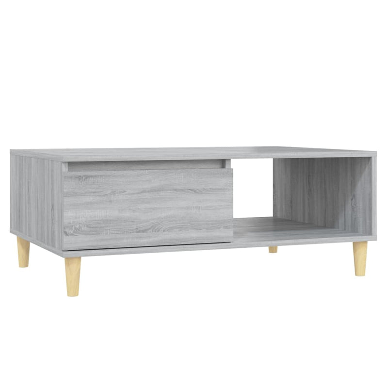 Salontafel 90x60x35 cm bewerkt hout grijs sonoma eikenkleurig MeubelReus