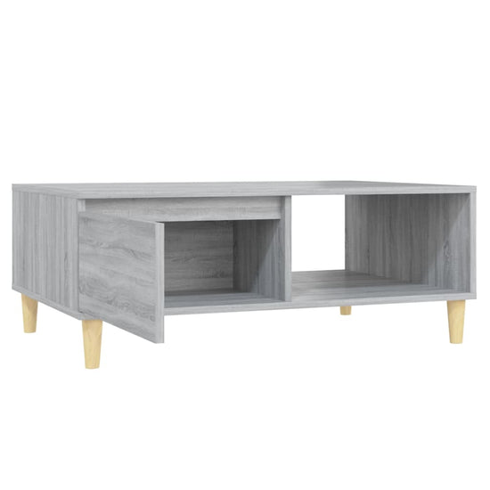Salontafel 90x60x35 cm bewerkt hout grijs sonoma eikenkleurig MeubelReus