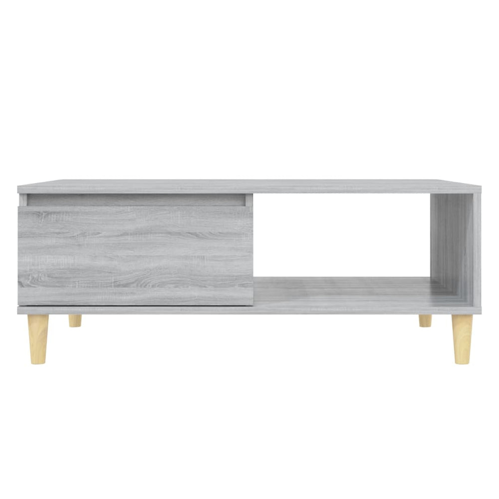 Salontafel 90x60x35 cm bewerkt hout grijs sonoma eikenkleurig MeubelReus
