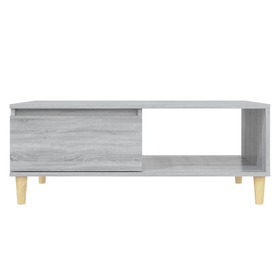 Salontafel 90x60x35 cm bewerkt hout grijs sonoma eikenkleurig MeubelReus
