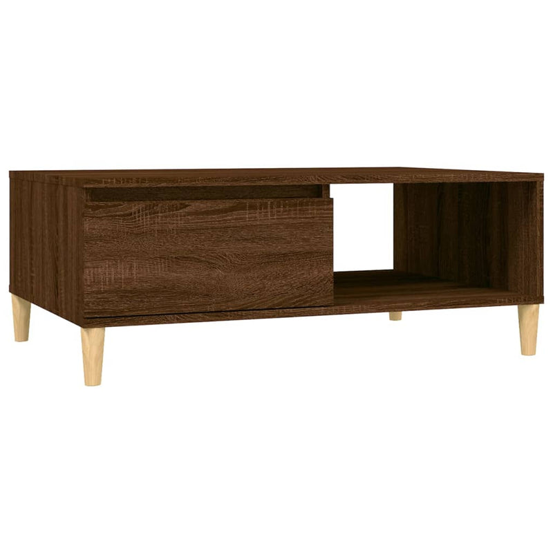Salontafel 90x60x35 cm bewerkt hout bruin eikenkleur MeubelReus