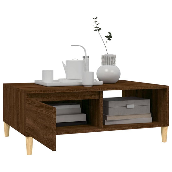 Salontafel 90x60x35 cm bewerkt hout bruin eikenkleur MeubelReus