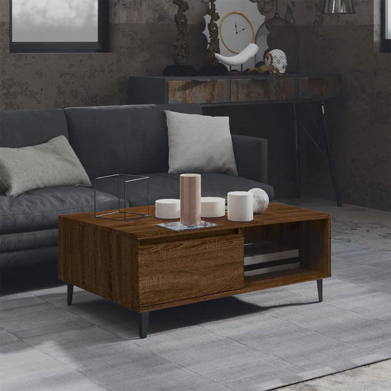 Salontafel 90x60x35 cm spaanplaat bruineikenkleurig MeubelReus