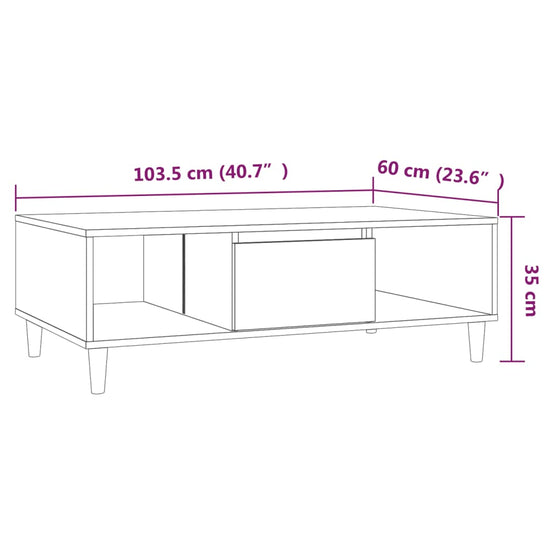 Salontafel 103,5x60x35 cm spaanplaat gerookt eikenkleurig MeubelReus