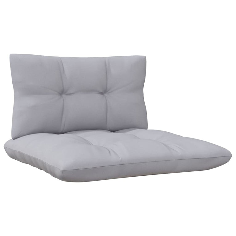 3-delige Loungeset met grijze kussens grenenhout
