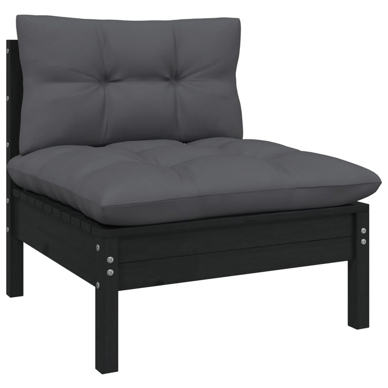 3-delige Loungeset met antracietkleurige kussens grenenhout MeubelReus