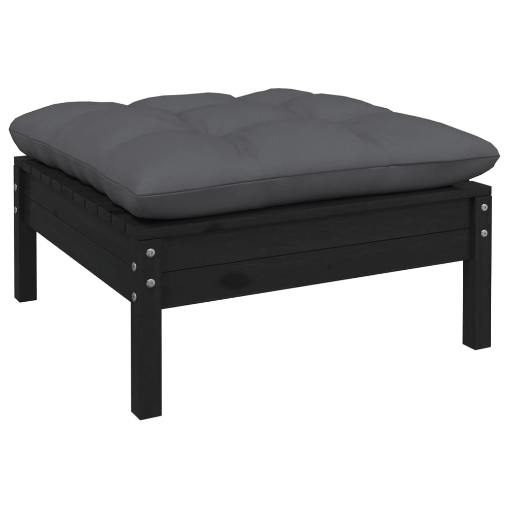 3-delige Loungeset met antracietkleurige kussens grenenhout MeubelReus