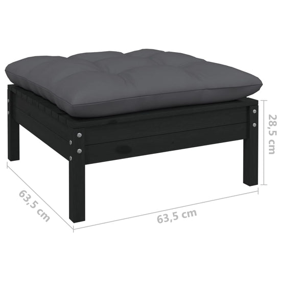 3-delige Loungeset met antracietkleurige kussens grenenhout MeubelReus