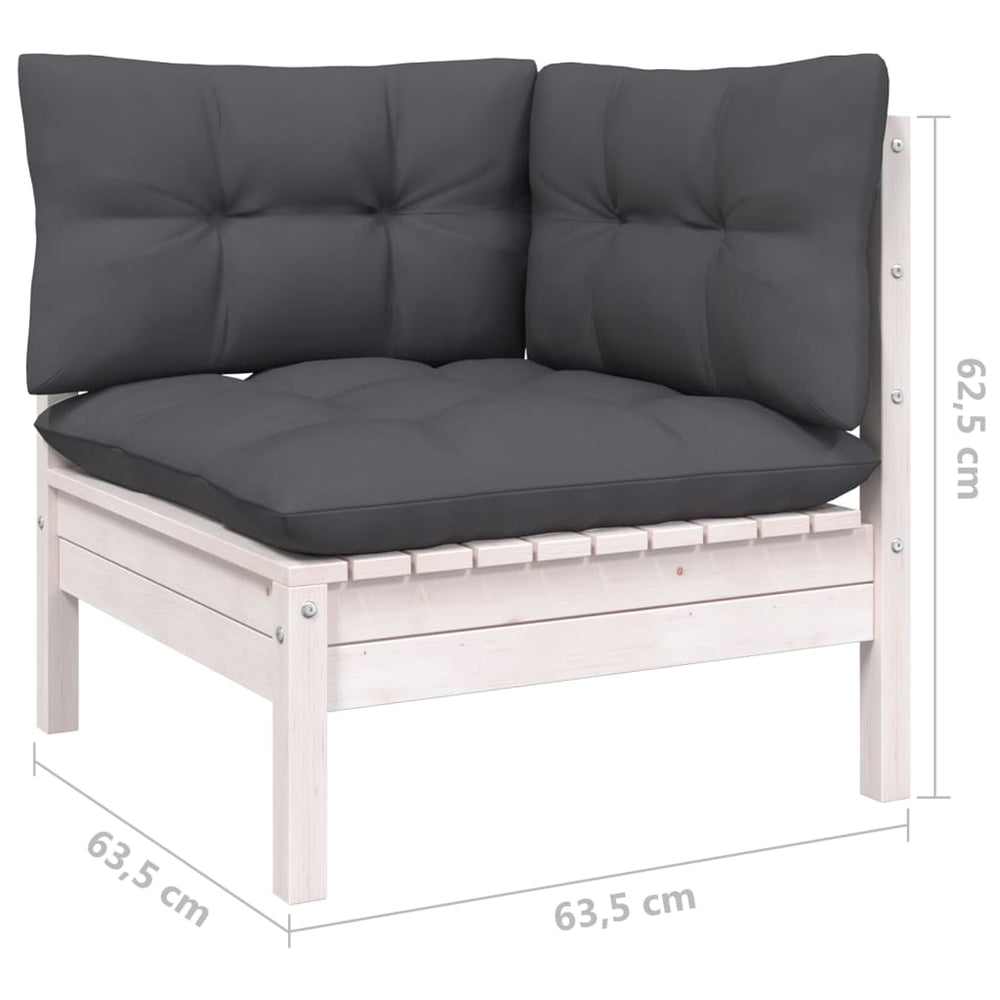 3-delige Loungeset met antracietkleurige kussens grenenhout MeubelReus