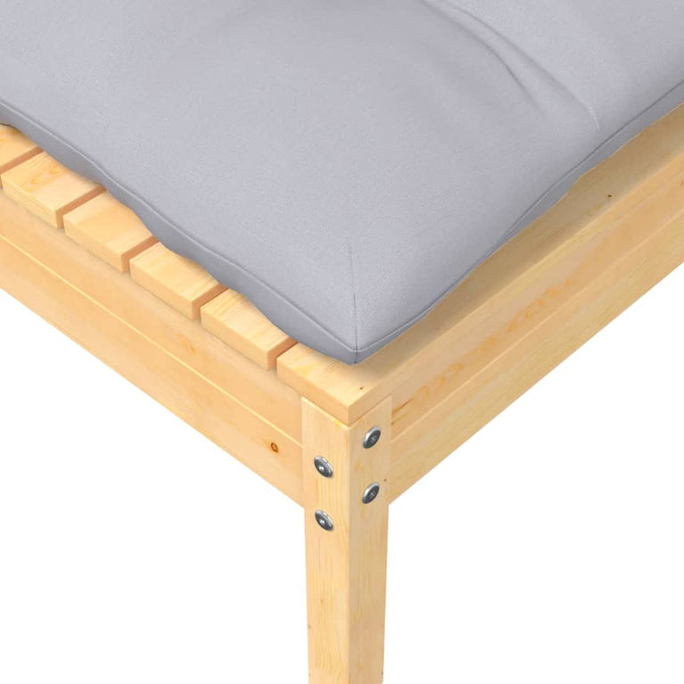 7-delige Loungeset met grijze kussens grenenhout