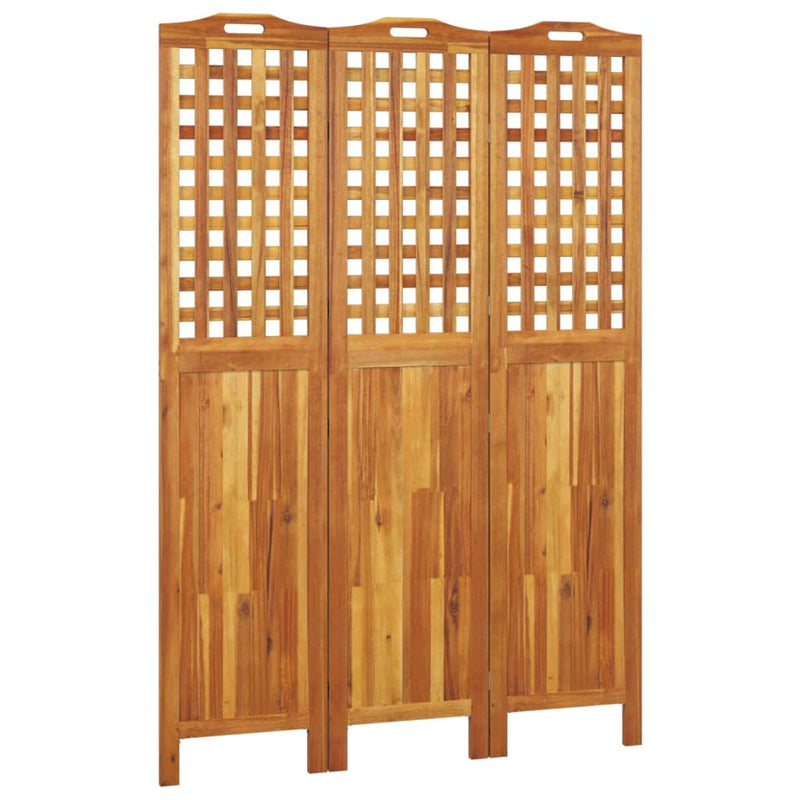 Kamerscherm met 3 panelen 121,5x2x180 cm massief acaciahout MeubelReus