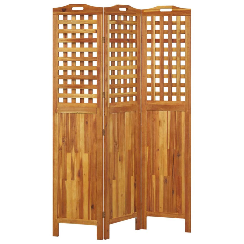 Kamerscherm met 3 panelen 121,5x2x180 cm massief acaciahout MeubelReus