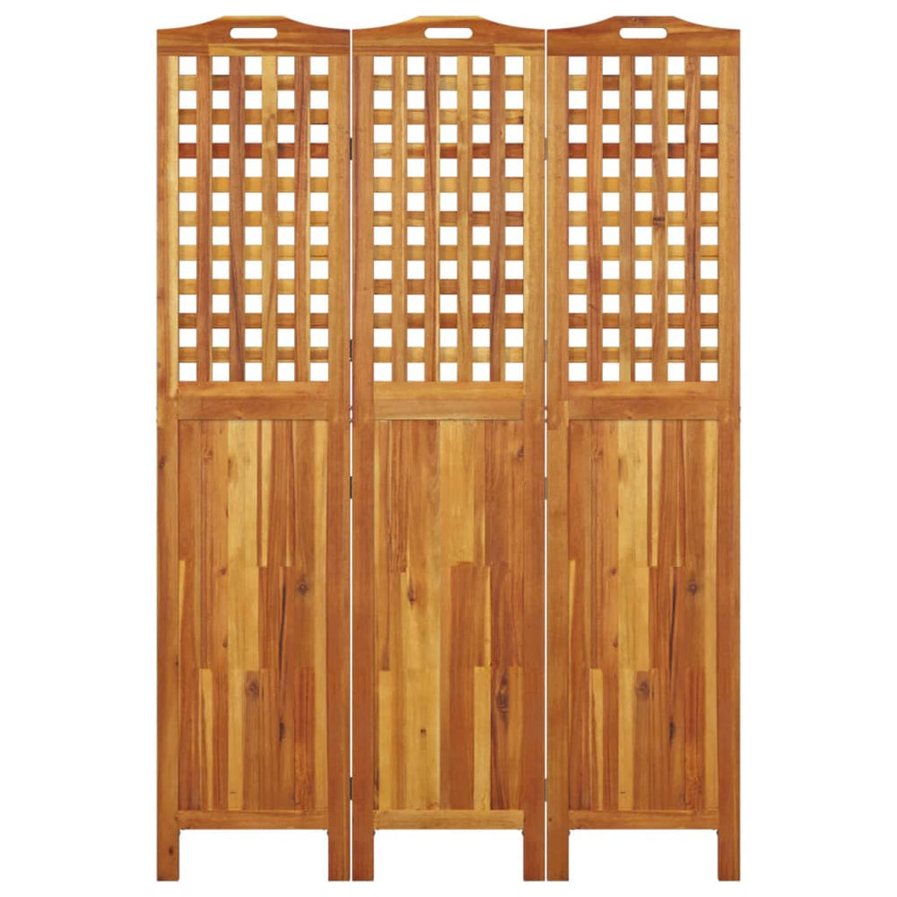 Kamerscherm met 3 panelen 121,5x2x180 cm massief acaciahout MeubelReus