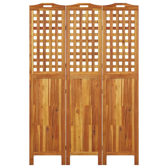 Kamerscherm met 3 panelen 121,5x2x180 cm massief acaciahout MeubelReus