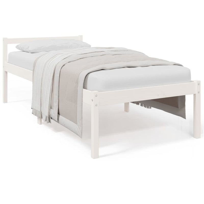 Seniorenbed massief grenenhout wit 90x190 cm Small Single