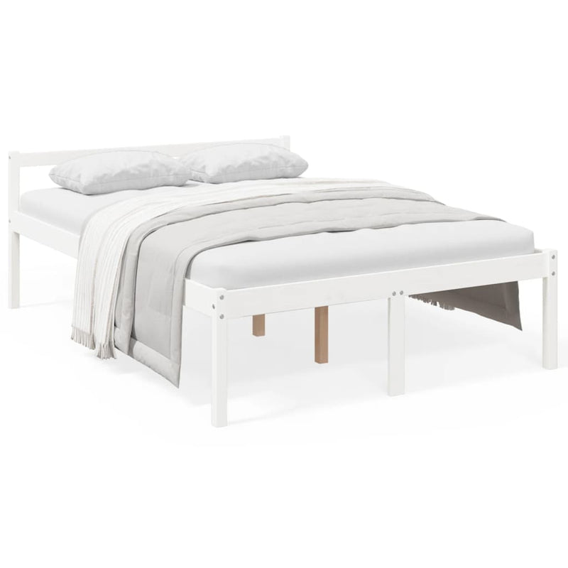 Seniorenbed massief grenenhout wit 120x190 cm Small Double