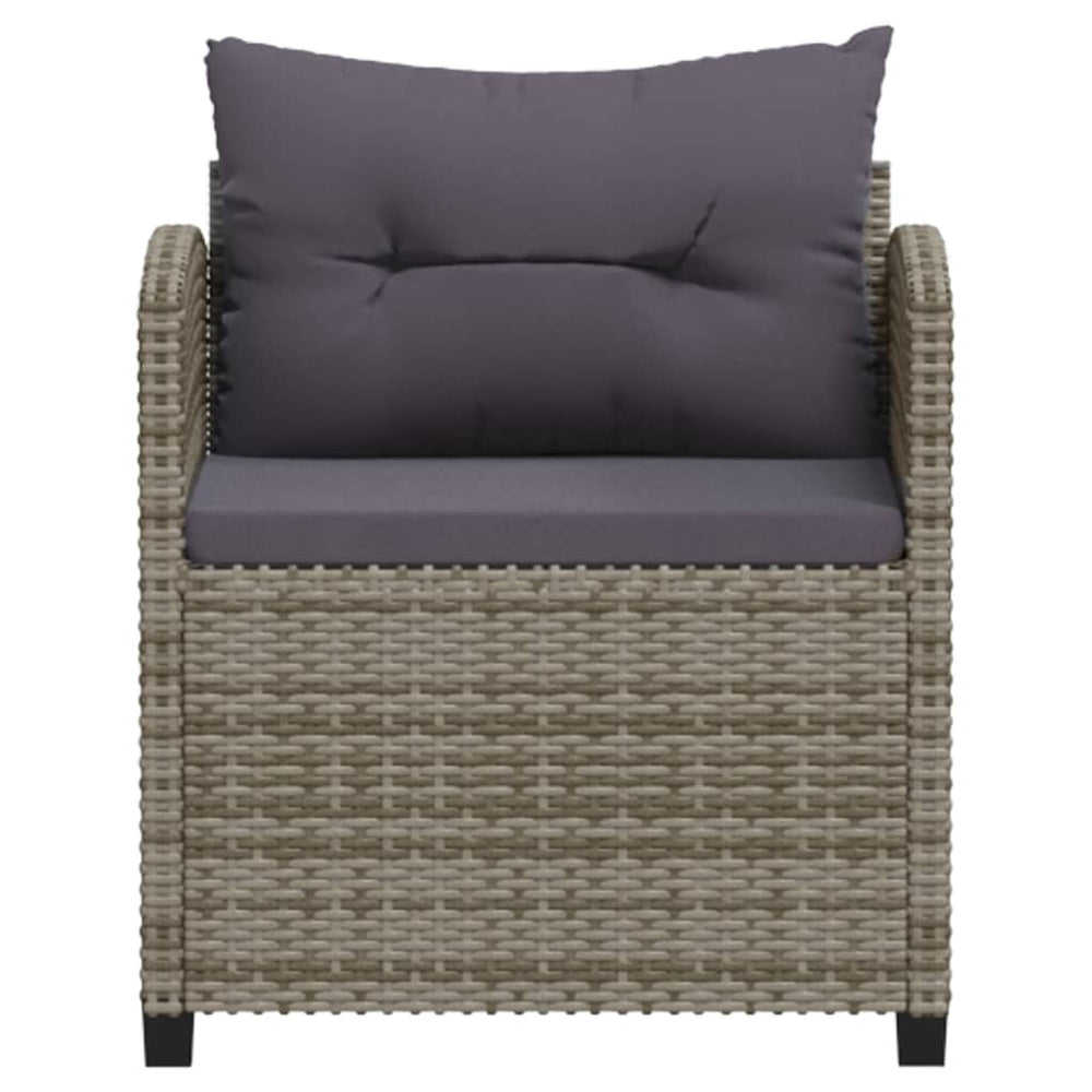 3-delige Loungeset met kussens poly rattan grijs MeubelReus