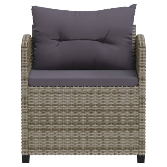 3-delige Loungeset met kussens poly rattan grijs MeubelReus