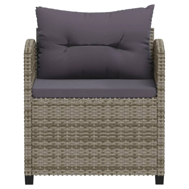 7-delige Loungeset met kussens poly rattan grijs MeubelReus