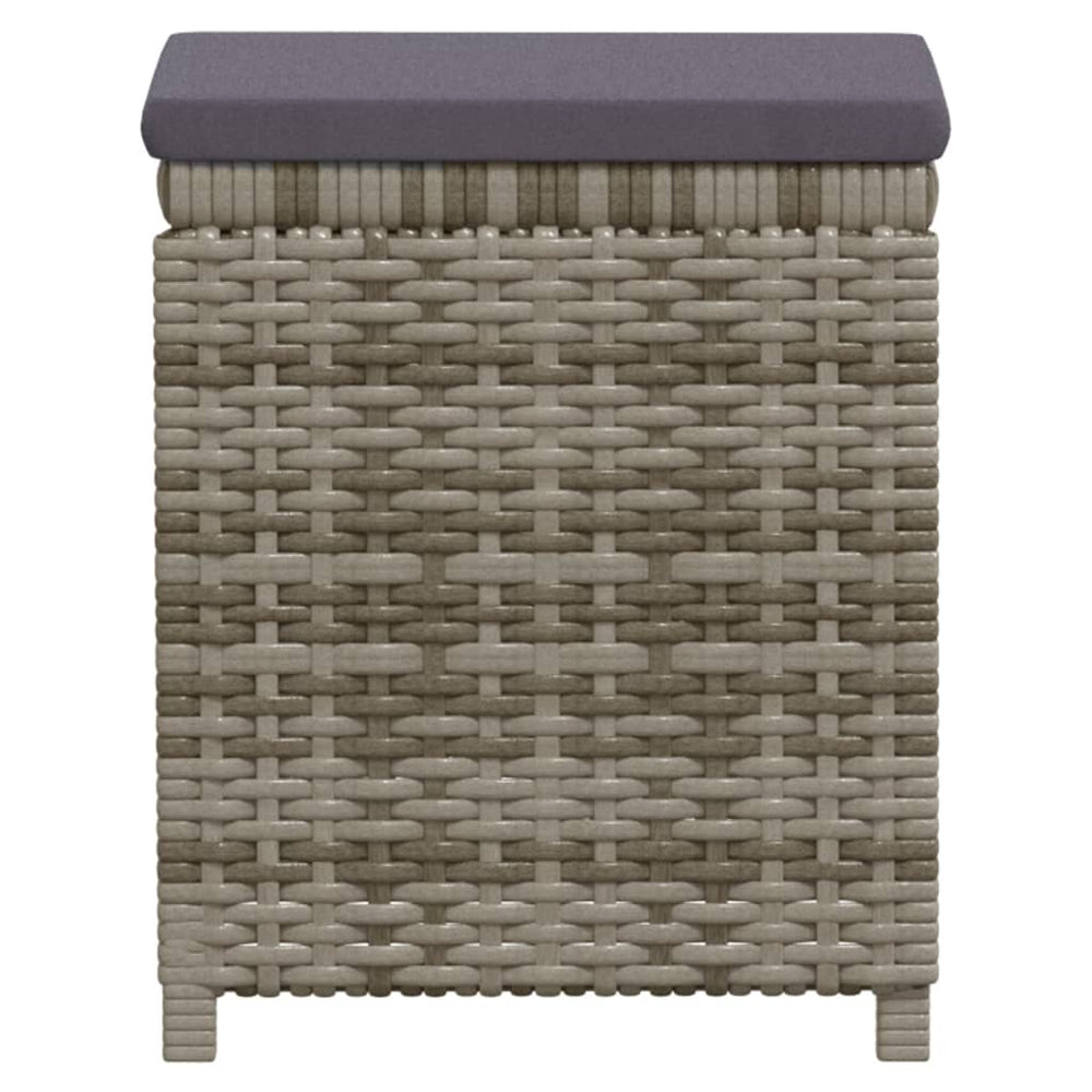 7-delige Loungeset met kussens poly rattan grijs MeubelReus