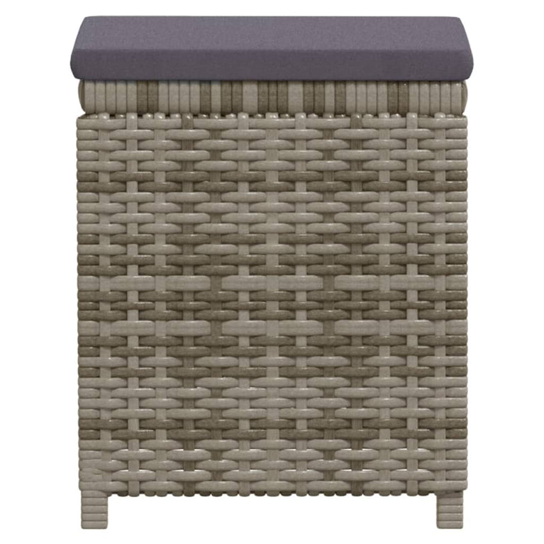 7-delige Loungeset met kussens poly rattan grijs MeubelReus