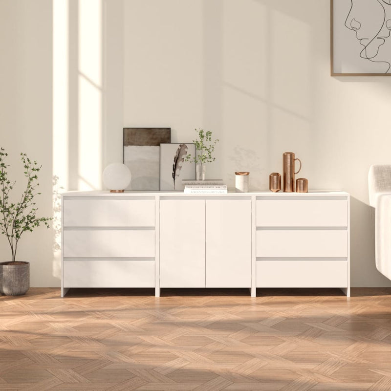 3 st Dressoirs bewerkt hout wit