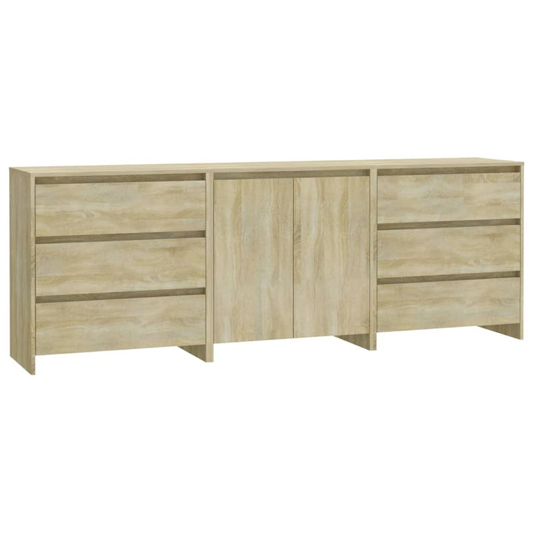 3 st Dressoirs bewerkt hout sonoma eikenkleurig MeubelReus
