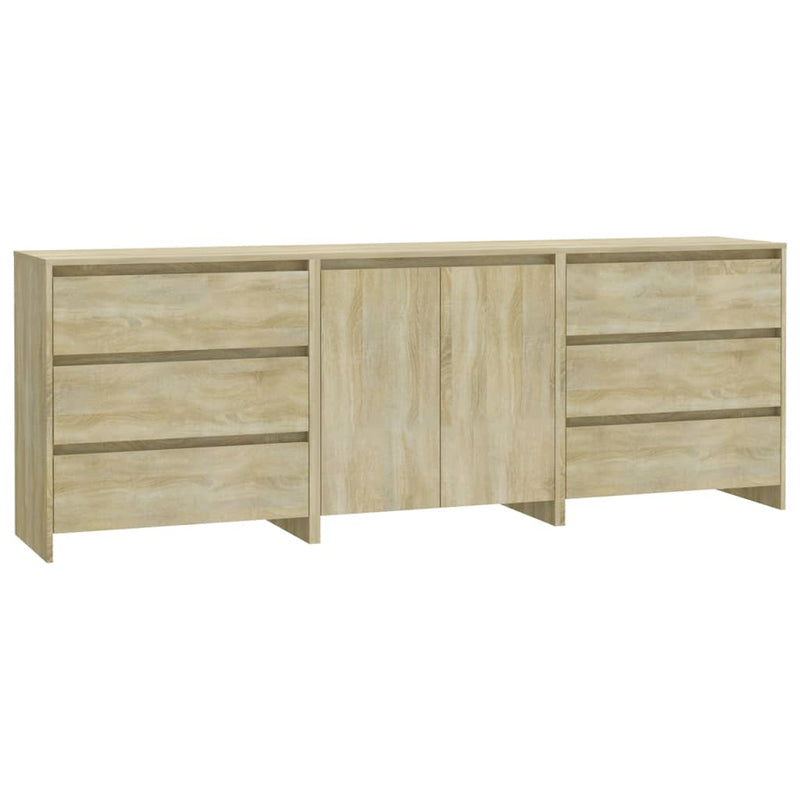 3 st Dressoirs bewerkt hout sonoma eikenkleurig MeubelReus