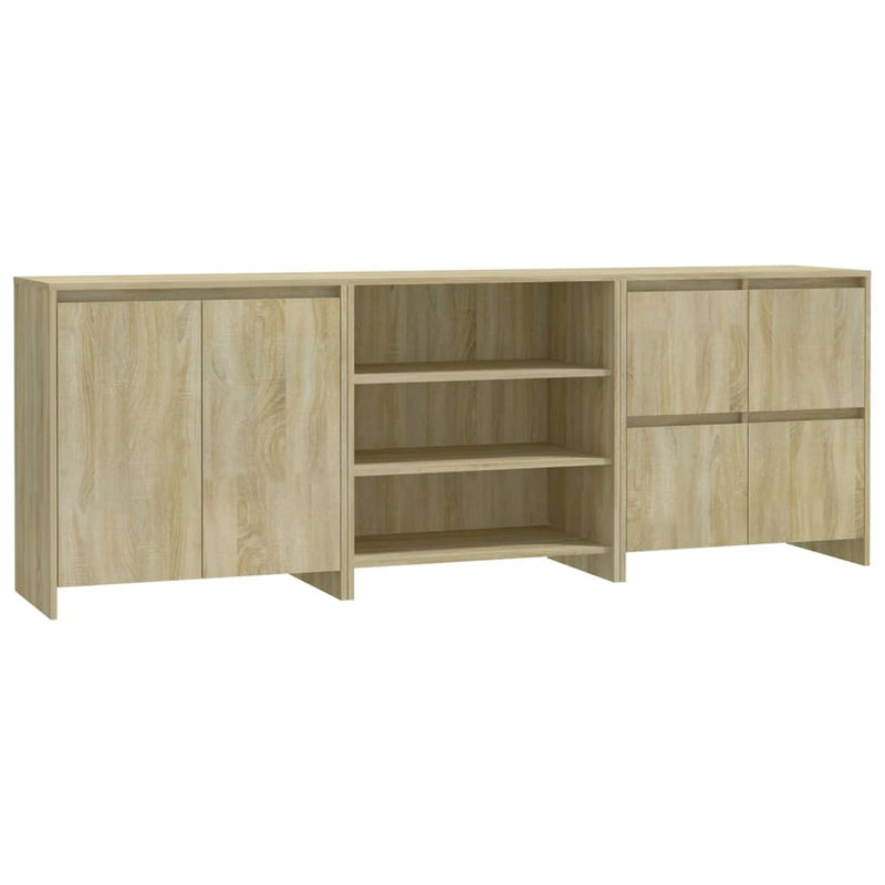3 st Dressoirs bewerkt hout sonoma eikenkleurig