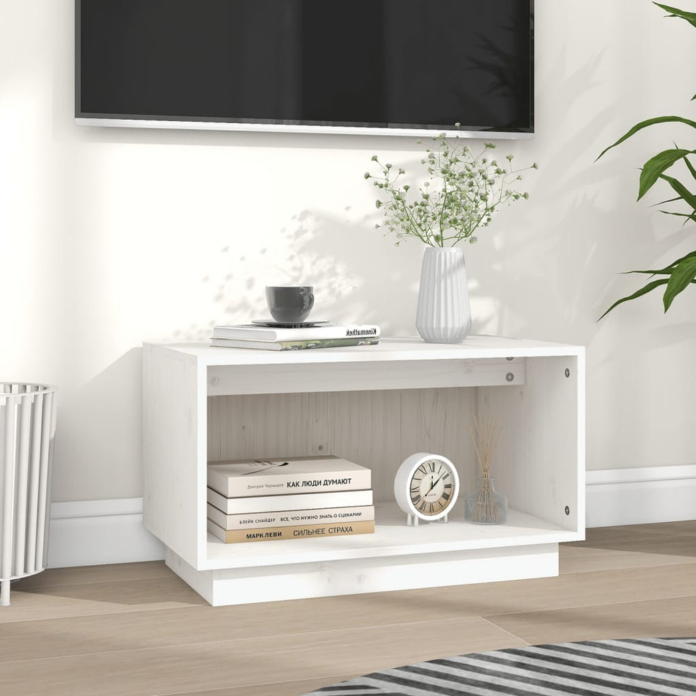 Tv-meubel 60x35x35 cm massief grenenhout wit MeubelReus