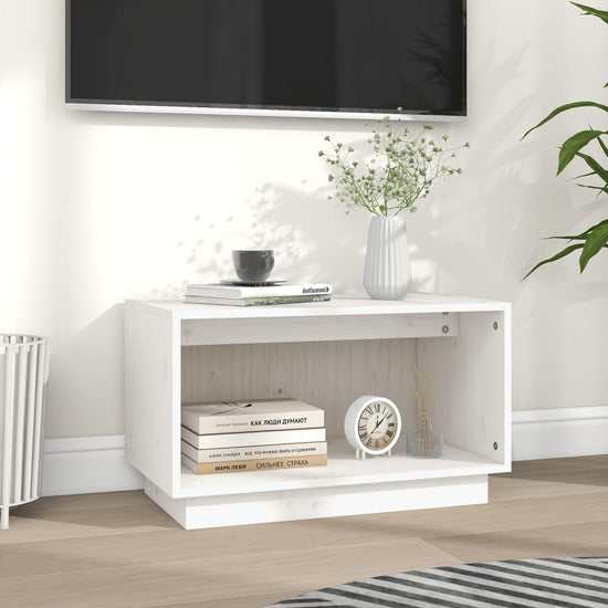 Tv-meubel 60x35x35 cm massief grenenhout wit MeubelReus