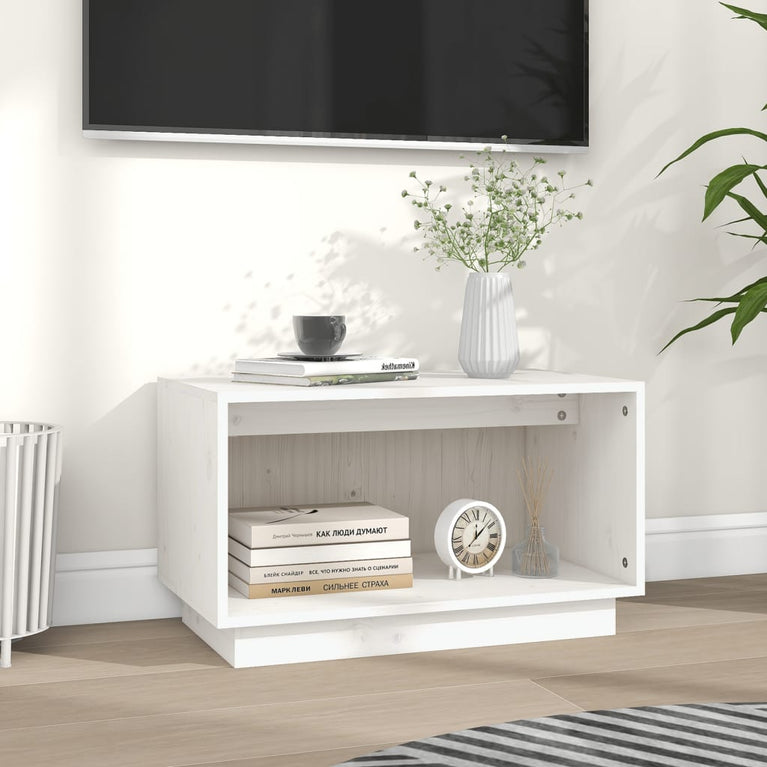 Tv-meubel 60x35x35 cm massief grenenhout wit MeubelReus