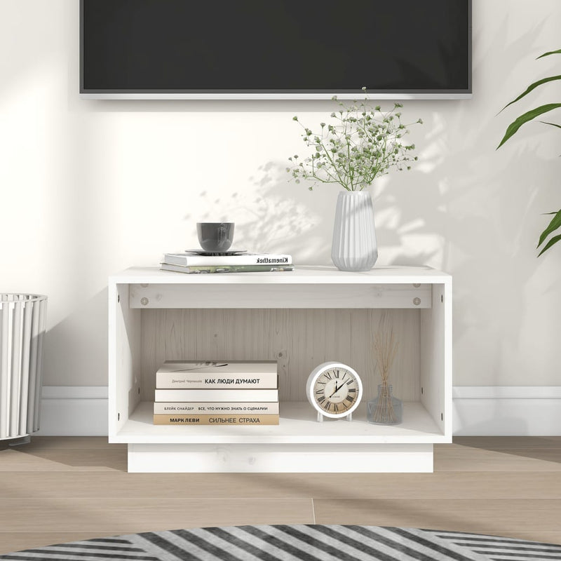 Tv-meubel 60x35x35 cm massief grenenhout wit MeubelReus