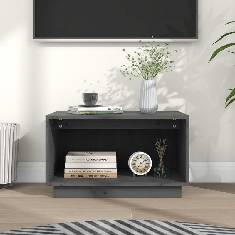 Tv-meubel 60x35x35 cm massief grenenhout grijs MeubelReus