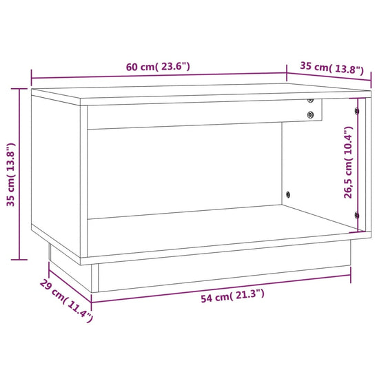 Tv-meubel 60x35x35 cm massief grenenhout honingbruin MeubelReus