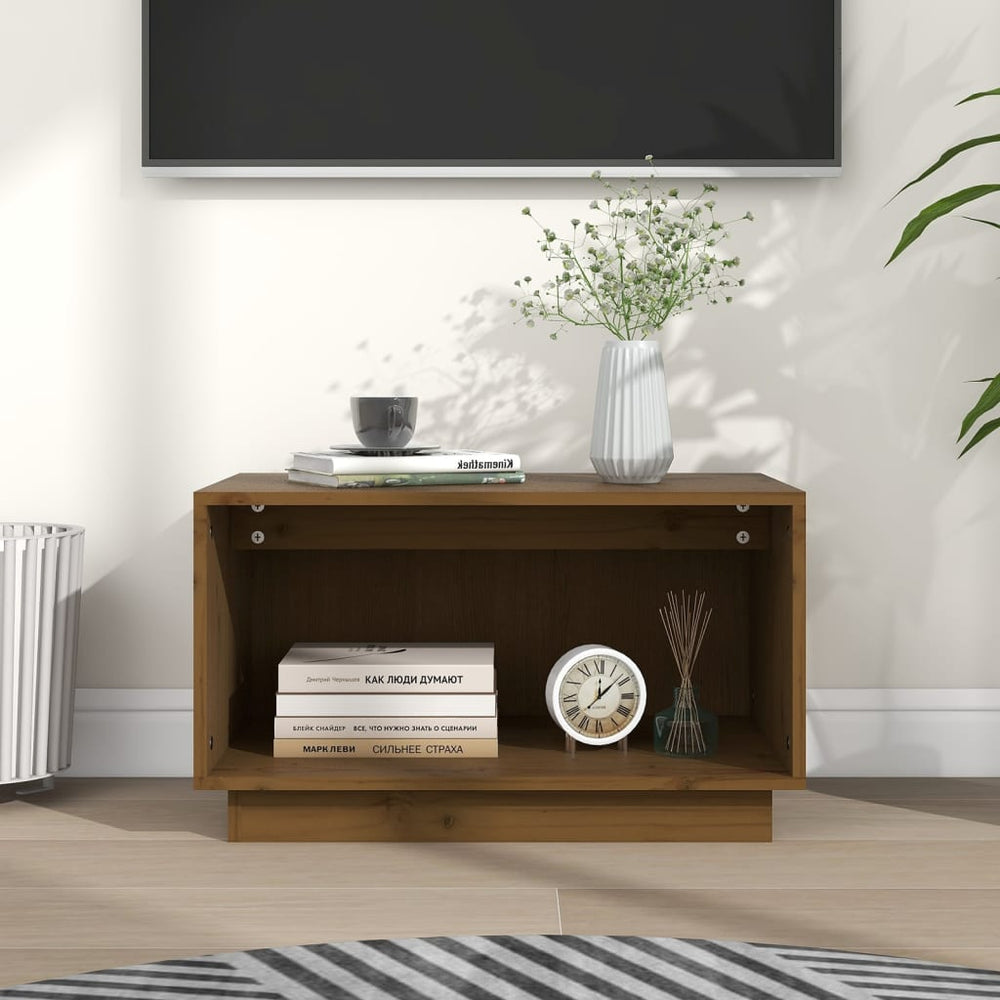 Tv-meubel 60x35x35 cm massief grenenhout honingbruin MeubelReus