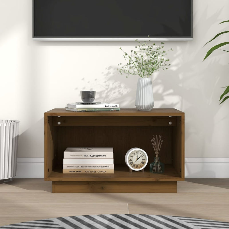 Tv-meubel 60x35x35 cm massief grenenhout honingbruin MeubelReus