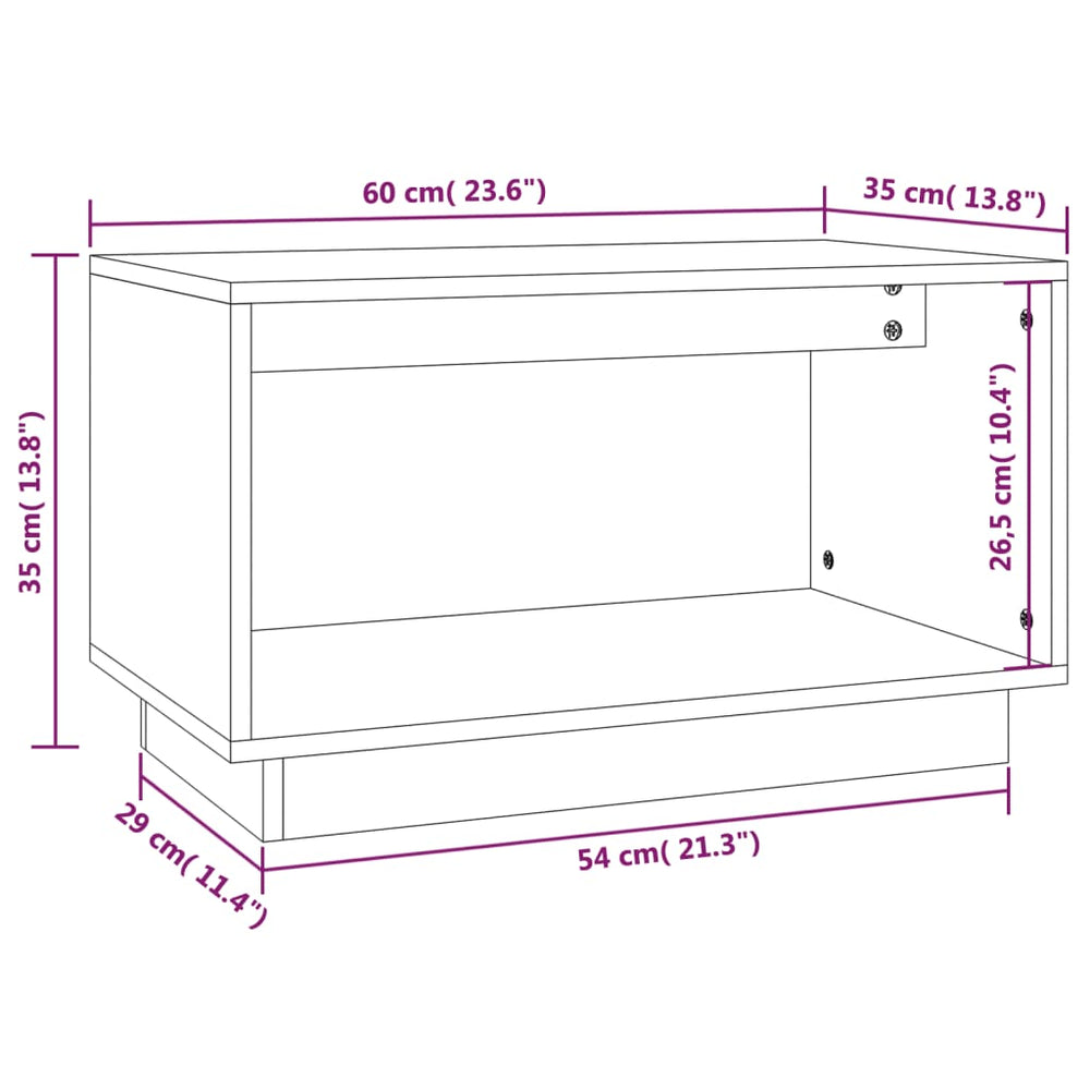Tv-meubel 60x35x35 cm massief grenenhout zwart MeubelReus