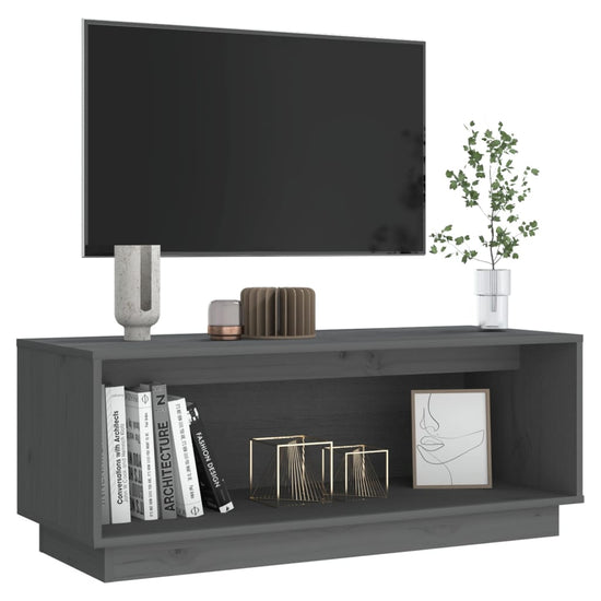 Tv-meubel 90x35x35 cm massief grenenhout grijs MeubelReus