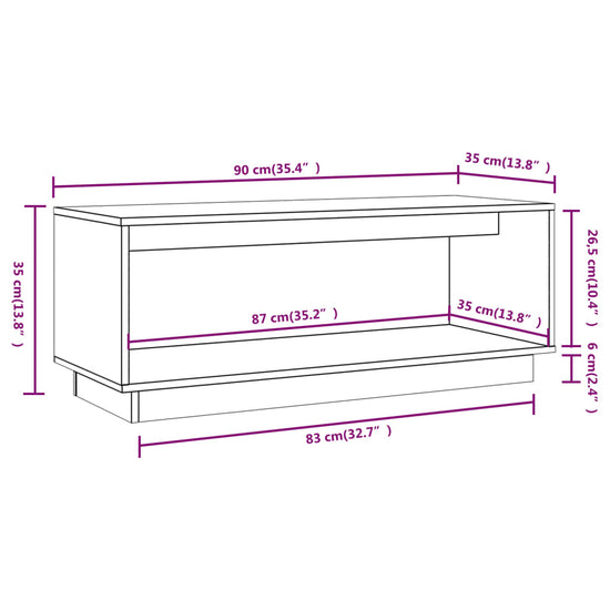 Tv-meubel 90x35x35 cm massief grenenhout grijs MeubelReus