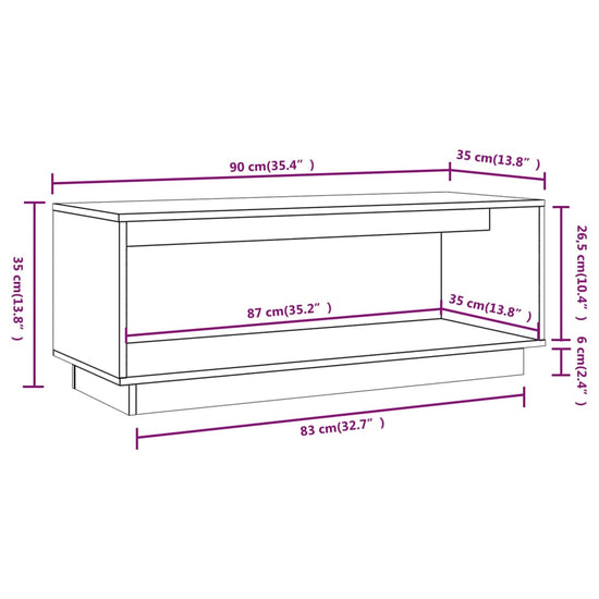 Tv-meubel 90x35x35 cm massief grenenhout zwart MeubelReus